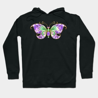 Gold Butterfly with Amethyst Hoodie